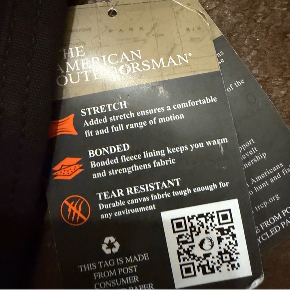 American Outdoorsman Fleece Bonded Canvas Carpenter Pant 32” inseam - Picture 5 of 8